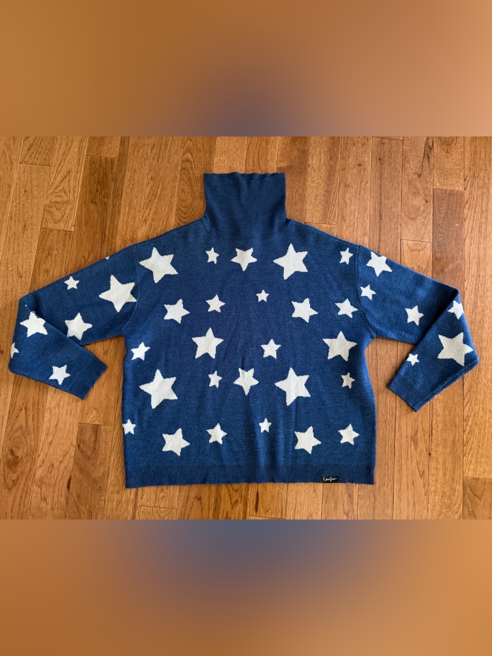Coraline Stars Turtleneck Oversized Sweater Blue White Laika 2022 Cosplay Size L